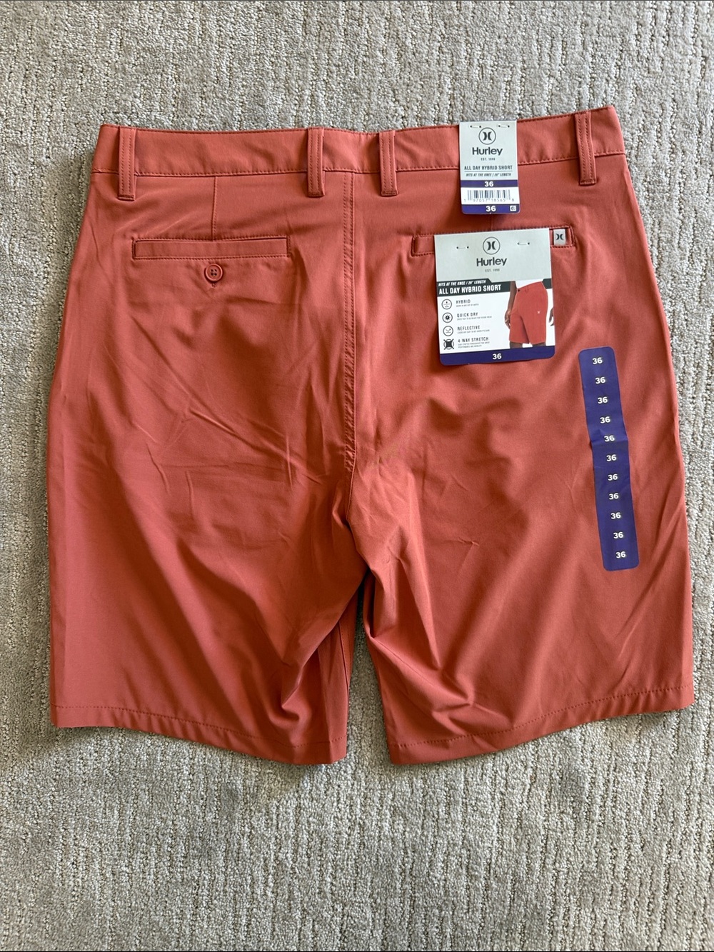 Hurley Men’s Rust Red Hybrid Shorts